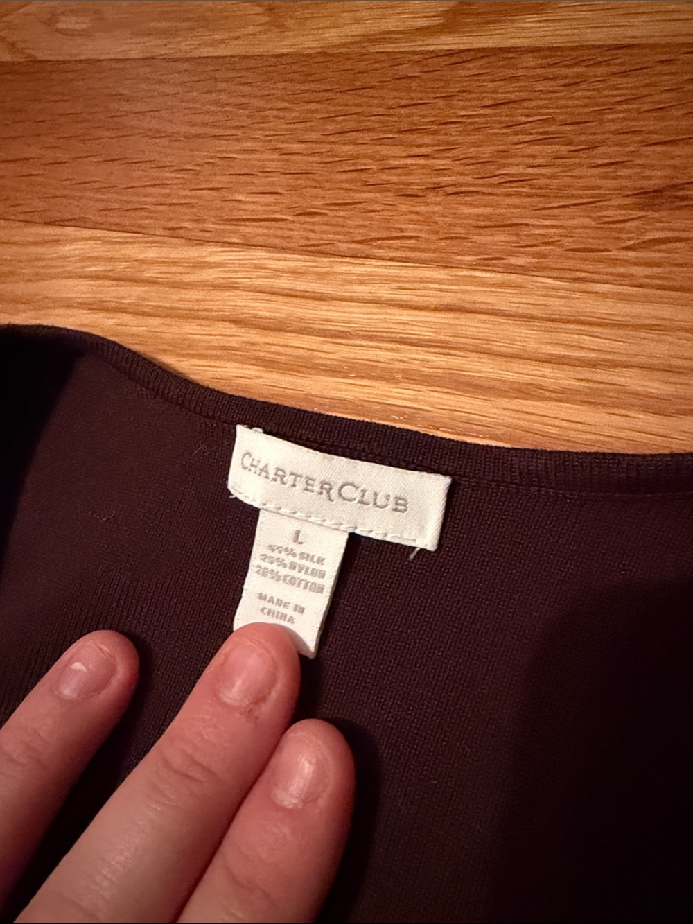 Charter Club Dark Brown Button-Front V-Neck Cardigan - Picture 5 of 10
